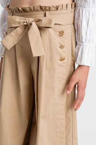 Poplin palazzo trousers