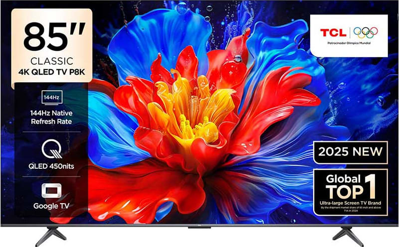 טלוויזיה "85 QLED 4K טיסיאל דגם TCL 85P8K