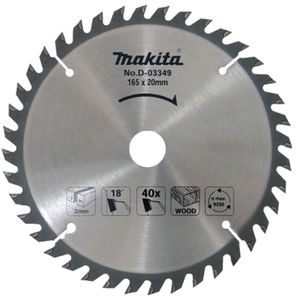 להב TCT מצופה שקט שיניים ישרות למסור 165X60 עץ MAKITA