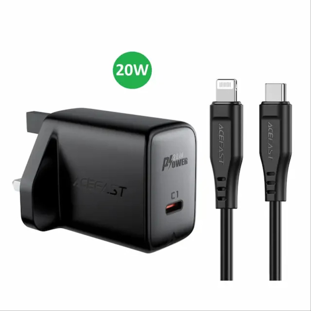 מטען קיר 20W + כבל Type c לLightning