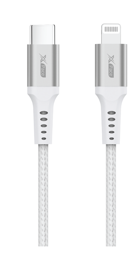 כבל טעינה מאושר אפל לבן XPace Charge 2M