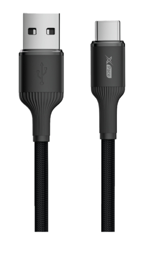 כבל טעינה מהיר שחור XPace Charge&Syn 1M