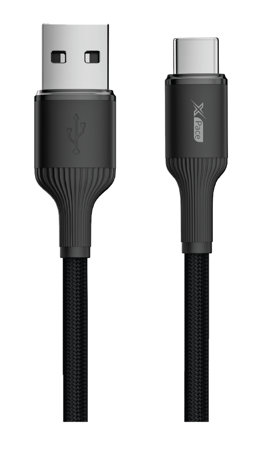 כבל טעינה מהיר שחור XPace Charge&Syn 1M