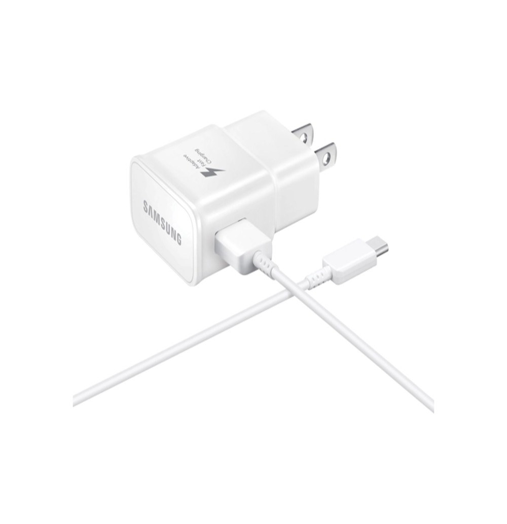 מטען קיר 15W + כבל USB לType C סמסונג מקורי לבן