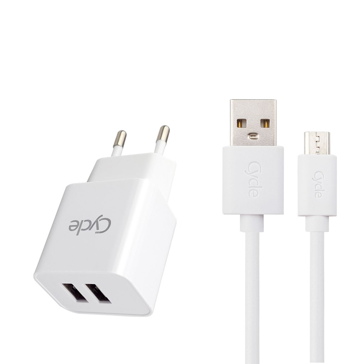 מטען קיר Cycle CYH2.1A-M עם 2 יציאות USB + כבל Micro