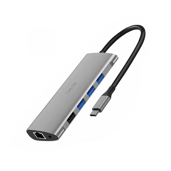 כבל מתאם WIWU Alpha 11in1 USB*4+HDMI+SD+TF+RJ45+VGA+3.5mm+Type C