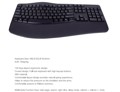 סט אלחוטי ארגונומי מקלדת ועכבר דגם R-311 RAZINK