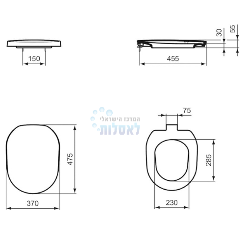 Ideal Standard | מושב אסלה אידיאל סטנדרט Tonic K706101 טריקה שקטה | לבן