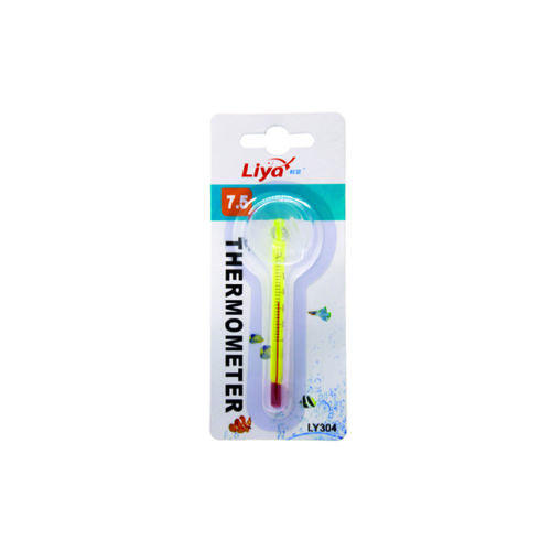 מד חום זכוכית פנימי קצר גוון לבן/צהוב-aquarium  thermometer