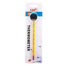 מד חום זכוכית לבן/צהוב  Aquarium Thermometer