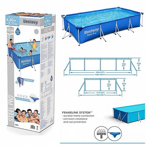 בריכת עמודים מלבנית 4.0CM X 2.11CM X 81CM 56405 bestway