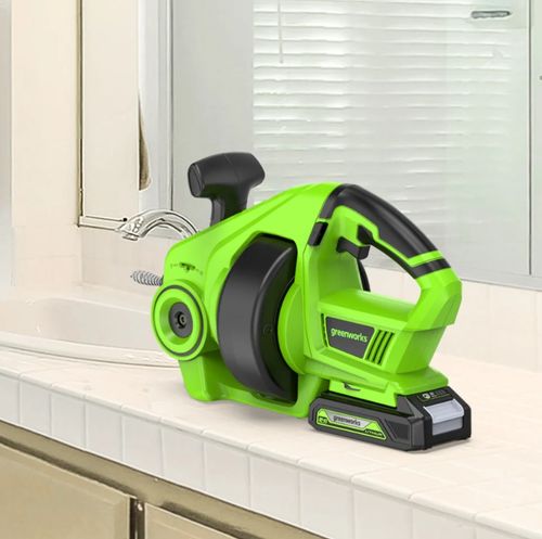 ספירלה נטענת לביוב GREENWORKS 24V דגם 99632 עם כבל 7 מטר, מהירות 550 סל