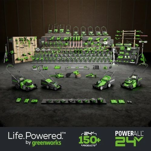 מטען מהיר כפול GREENWORKS 99594 עם שני תאי טעינה לסוללות 24V, מאפשר טעינה במקביל של שתי סוללות עם זמני טעינה מהירים לסוללות 2.0Ah עד 8.0Ah