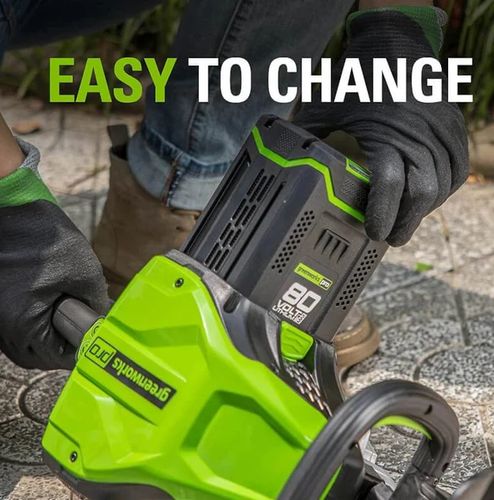 סוללת ליתיום GREENWORKS 80V 2.0Ah דגם 99555-5 עם תאי Panasonic וטעינה מהירה 17 דקות ל-80%