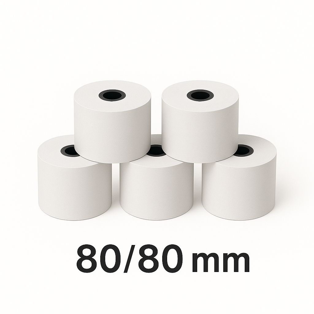 גלילי נייר טרמי 80/80 מ"מ למכשירי אשראי- 5 יחידות