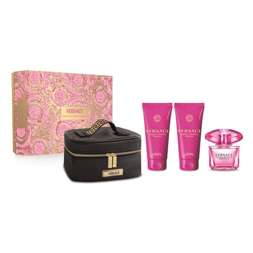 מארז לאישה ורסאצ'ה VERSACE BRIGHT CRYSTAL ABSOLU SET 90 ML E.D.P + BODY LOTION + SHWER GEL + BAG