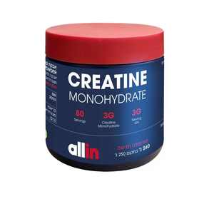 אבקת קריאטין מונוהידראט – אול אין Allin Creatine Monohydrate (240 גרם)
