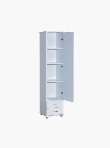 ארון דלת אחת + 2 מגירות דגם 701 בצבע לבן 