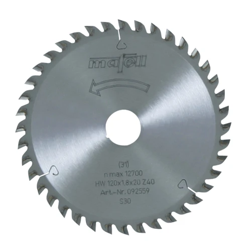 להב TCT 120 x 1.2/1.8 x 20 mm / 40 flat/trapezoidal teeth - מאפל MAFELL