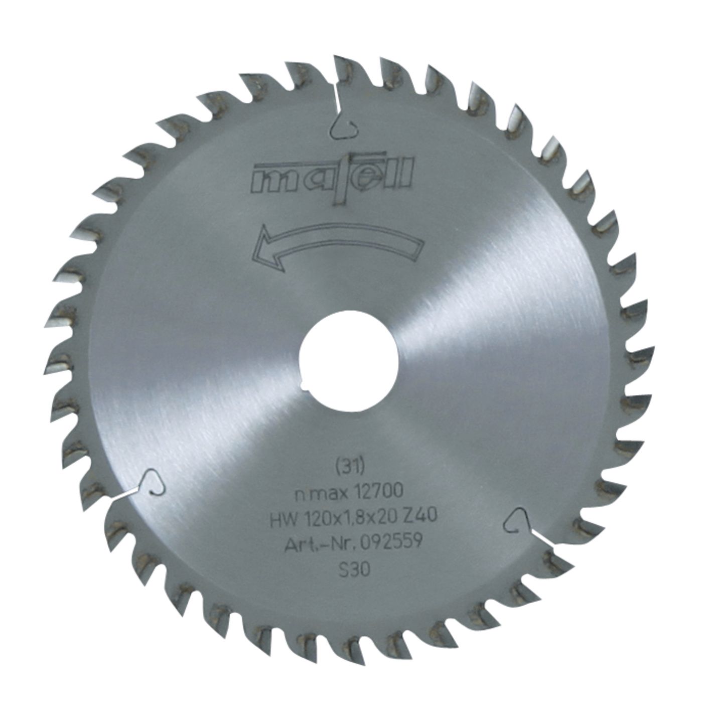 להב TCT 120 x 1.2/1.8 x 20 mm / 40 flat/trapezoidal teeth - מאפל MAFELL