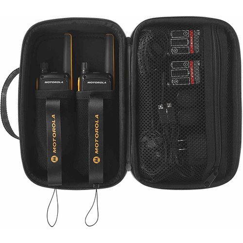 זוג מכשירי קשר מוטורולה MOTOROLA TALKABOUT T82 EXTREME כולל אוזניות ותיק זמין במלאי אספקה מהירה!