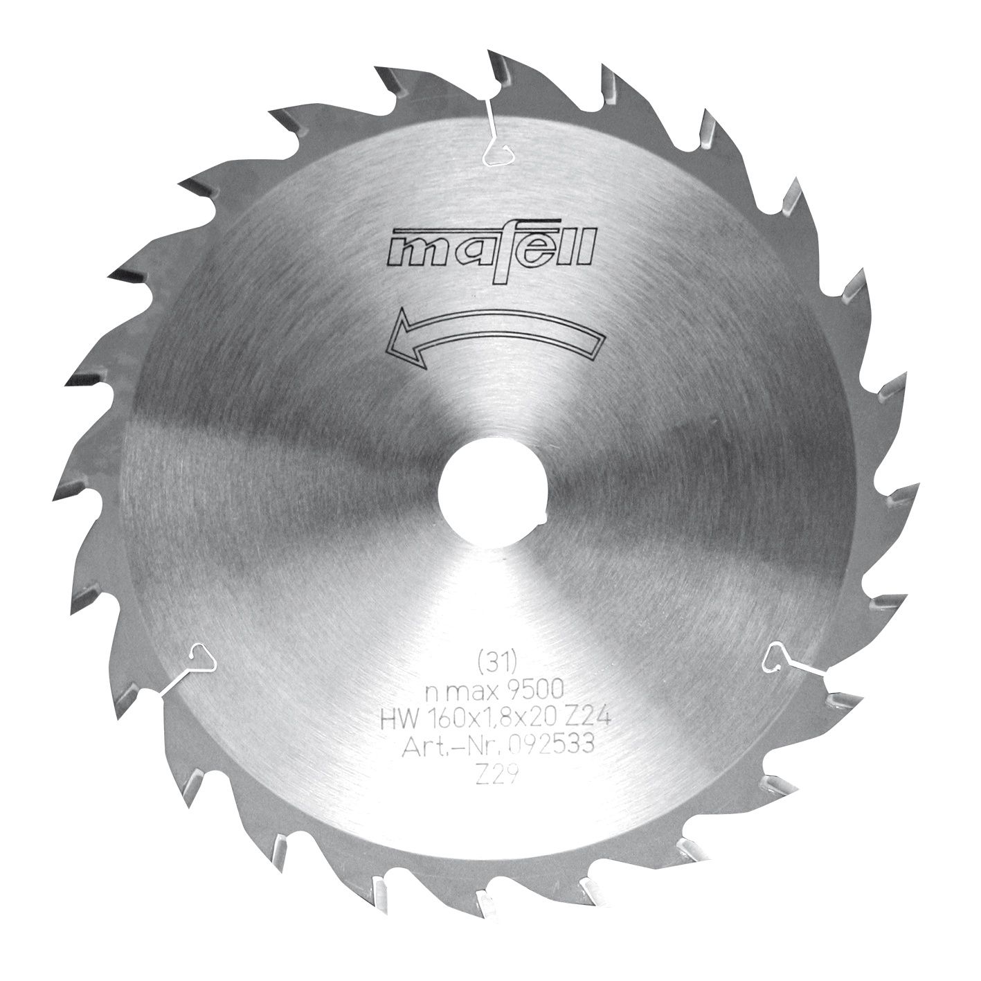 להב TCT 160 x 1.2/1.8 x 20 mm, 24 AT - מאפל MAFELL