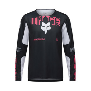 חולצת רכיבה ארוכה לילדים פוקס שחור / ורוד  -FOX YTH RANGER LS JERSEY DIGI IMAGE V25