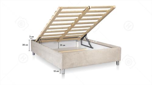 בסיס מיטה יחיד מרופד עם ארגז מצעים