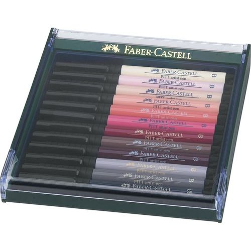 12 טושי מכחול Pitt artist pens (גווני גוף)