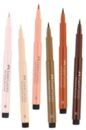 12 טושי מכחול Pitt artist pens (גווני גוף)