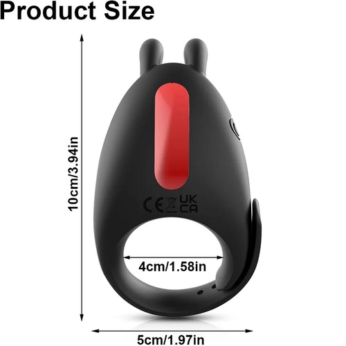 טבעת רטט מתכווננת 7 עוצמות רטט נטענת USB