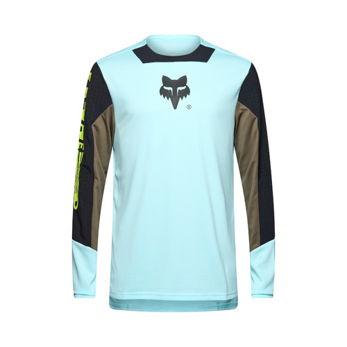 חולצת רכיבה ארוכה פוקס טורקיז - FOX RACING DEFEND LS JERSEY V25 