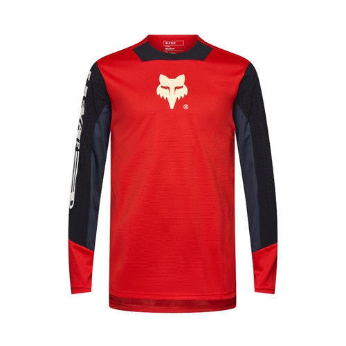 חולצת רכיבה ארוכה לילדים פוקס אדום / שחור -FOX YTH DEFEND LS JERSEY ELEVATED V25