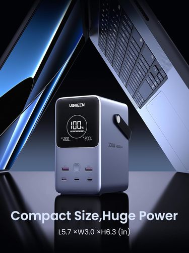 סוללת גיבוי הטענה מהירה Ugreen Power Bank 48000mAh PD 300W כולל תצוגה ותאורה