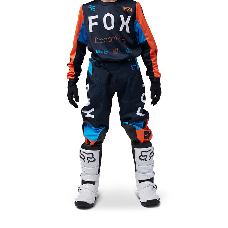 חליפת ילדים פוקס 180 כחול כהה / כתום - FOX YTH 180 RACE SPEC V25