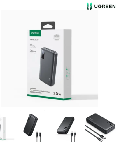 סוללת גיבוי לשטח להטענת טלפון UGREEN Nexode 20000mAh 20W PD שחור
