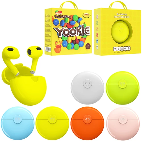 אוזניות יוקי Yookie Rainbow Bean Earbud - סוכרייה