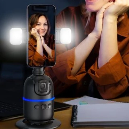 חצובה סלפי מעקב חכם 360° עם מעקב פנים ואובייקטים - AI