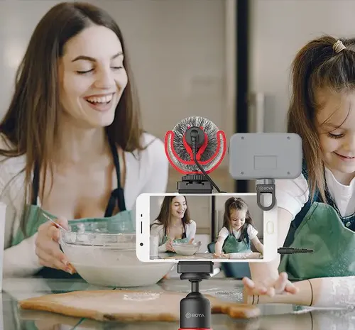 סט סטנד לסמארטפון+מיקרופון לצילום וידאו Boya By-VG330