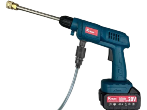 אקדח שטיפה בלחץ 20V + סוללה 3Ah+ מטען + מזוודה דגם KRAUSS KR-808-Li-Set