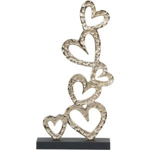 פסל 6 לבבות מוזהב Multi Hearts Sculpture