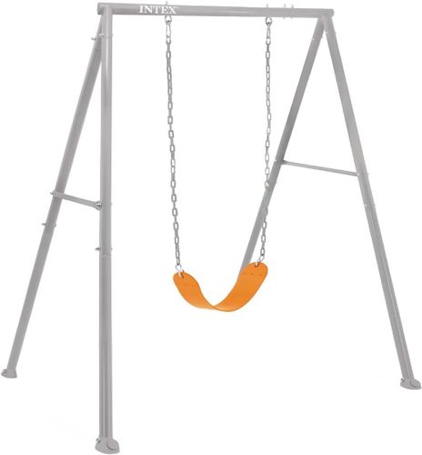 מתקן חצר ממתכת 2 ב 1 עם נדנדת פעוט ובוגר - אפור