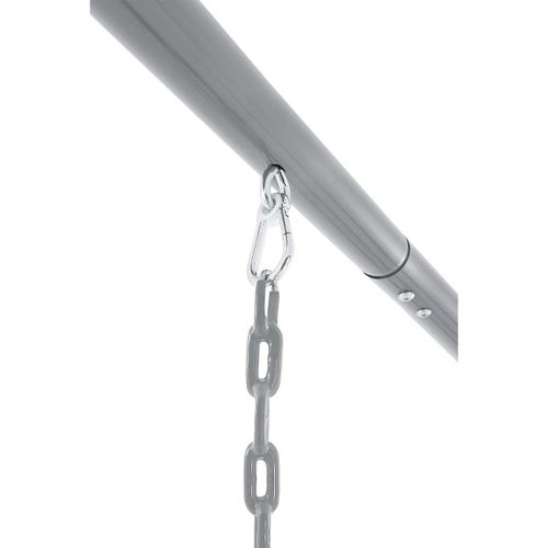 מתקן חצר ממתכת ל 3 לילדים עם 2 נדנדות - אפור