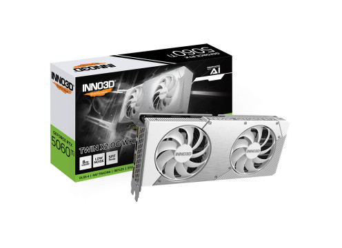 כרטיס מסך Inno3D GeForce RTX 5060 Ti 8GB TWIN X2 OC White