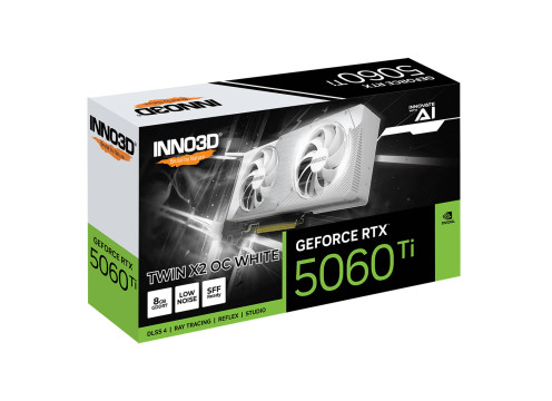 כרטיס מסך Inno3D GeForce RTX 5060 Ti 8GB TWIN X2 OC White