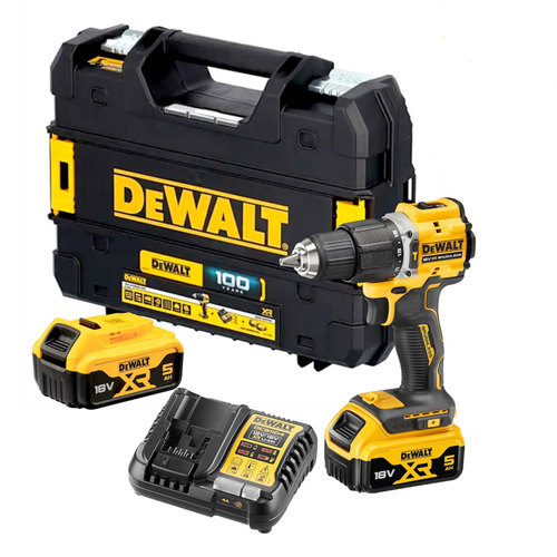 מקדחה רוטטת נטענת DeWALT DCD100 18V כולל 2 סוללות 5AH + מטען מהיר + מזוודה קשיחה DeWalt דיוולט