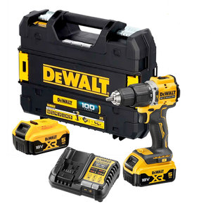 מקדחה רוטטת נטענת DeWALT DCD100 18V כולל 2 סוללות 5AH + מטען מהיר + מזוודה קשיחה DeWalt דיוולט