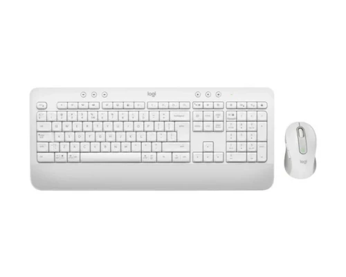 סט מקלדת ועכבר קומבו אלחוטי יוקרתי בצבע Off-White הכולל מקלדת מלאה עם כרית שורש כף יד אינטגרלית ועכבר עם SmartWheel