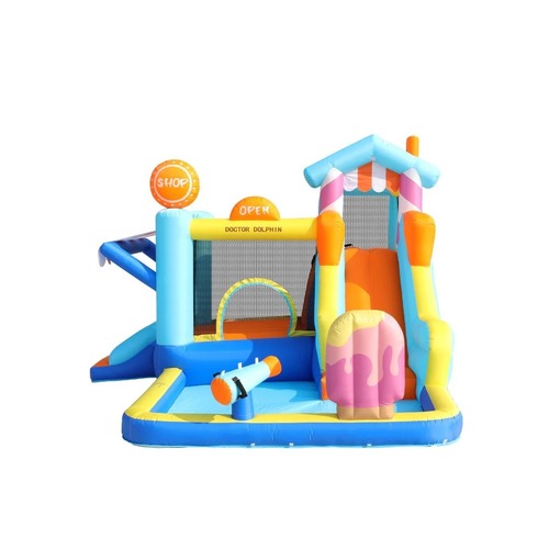 מתקן קפיצה מתנפח רטוב דוכן הגלידה Doctor Dolphin דגם W73072T 