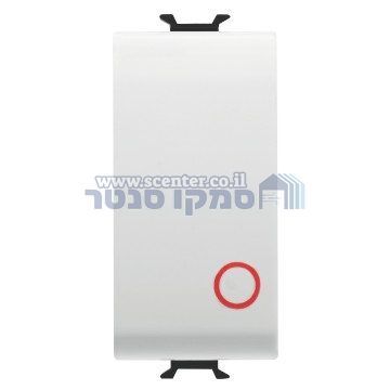 לחצן לבן סימון עיגול אדום 1 מודול Gewiss Chorus 16AX